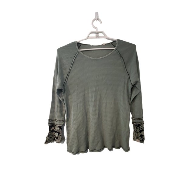 Soft Surroundings top womens 1X (runs small?) thermal embroidered lace c… - Picture 1 of 4